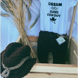 Crochet Cowboy photoshoot outfit